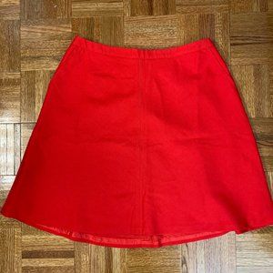 Loft Vivid Red Flippy Zip Up Skirt Size 10